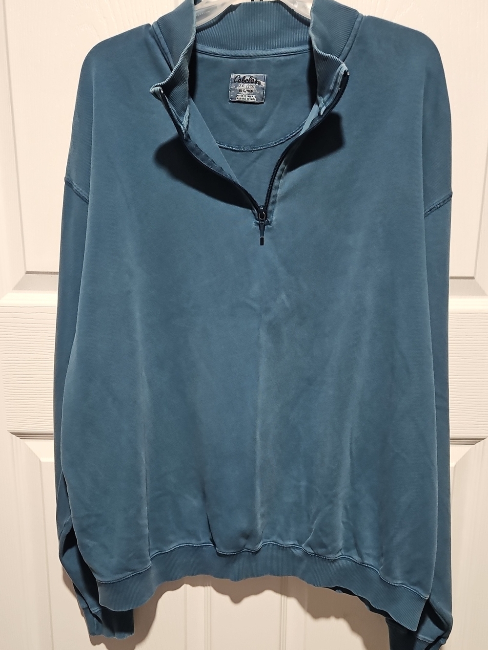 Cabela's Teal Blue Quarter-Zip Pullover Sweatshirt